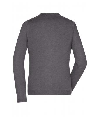 Dames Ladies' V-Neck Cardigan Antraciet-melange 8061