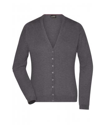 Dames Ladies' V-Neck Cardigan Antraciet-melange 8061