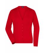 Dames Ladies' V-Neck Cardigan Rood 8061
