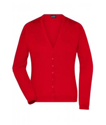 Ladies Ladies' V-Neck Cardigan Red 8061