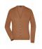 Dames Ladies' V-Neck Cardigan Kameel 8061