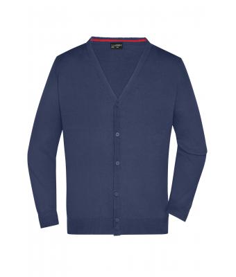 Men Men's V-Neck Cardigan Navy 8062