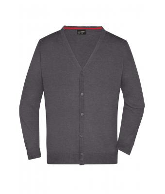 Herren Men's V-Neck Cardigan Anthracite-melange 8062