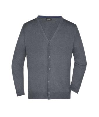 Men Men's V-Neck Cardigan Grey-heather 8062