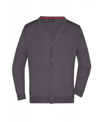 Heren Men's V-Neck Cardigan Antraciet-melange 8062