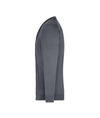 Heren Men's V-Neck Cardigan Heather-grijs 8062