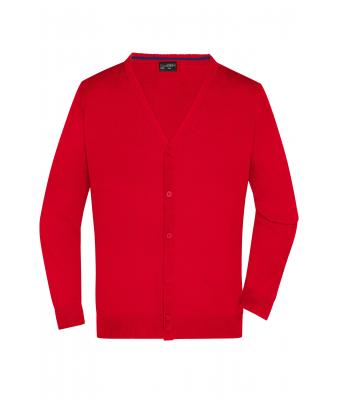 Herren Men's V-Neck Cardigan Red 8062