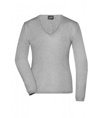 Damen Ladies' Pullover Light-grey-melange 8364