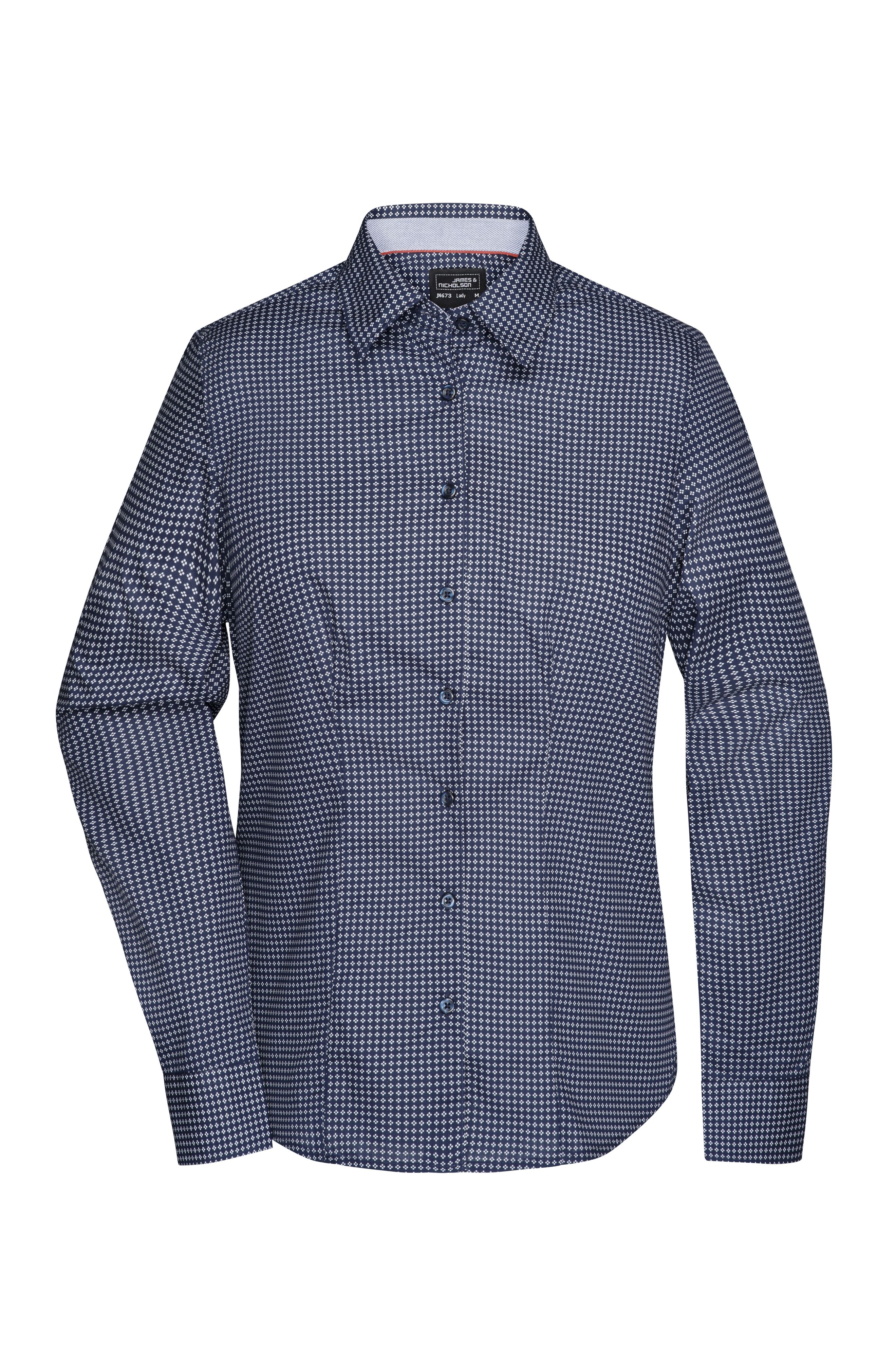 Navy with White Dots Dress Shirt