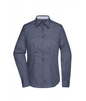 Dames Ladies' Shirt "Dots" Navy/wit 8422
