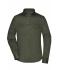Damen Ladies' Traditional Shirt Plain Olive 8488