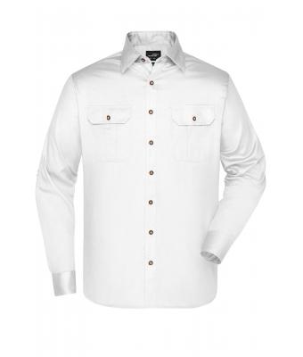 Herren Men's Traditional Shirt Plain White 8489