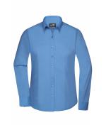 Ladies Ladies' Shirt Long-Sleeved Poplin Aqua 8504