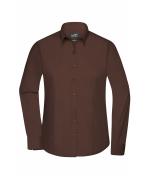 Ladies Ladies' Shirt Long-Sleeved Poplin Brown 8504