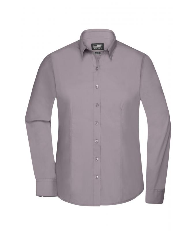 Ladies Ladies' Shirt Long-Sleeved Poplin Steel 8504