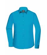 Ladies Ladies' Shirt Long-Sleeved Poplin Turquoise 8504