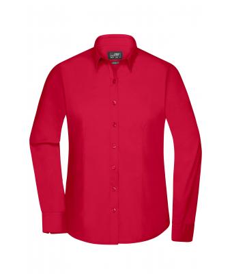 Dames Ladies' Shirt Long-Sleeved Poplin Rood 8504