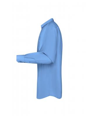 Heren Men's Shirt Long-Sleeved Poplin Aqua 8505