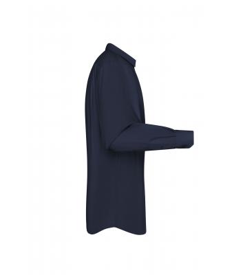 Heren Men's Shirt Long-Sleeved Poplin Navy 8505