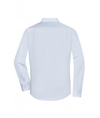 Men Men's Shirt Long-Sleeved Poplin Light-blue 8505