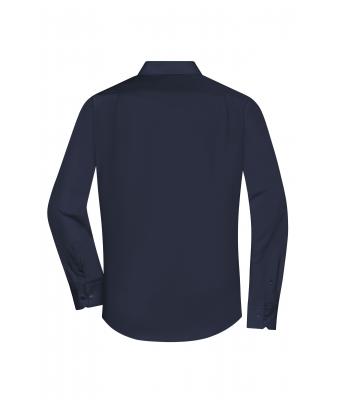 Men Men's Shirt Long-Sleeved Poplin Navy 8505
