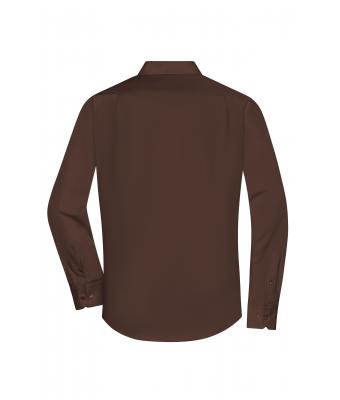 Heren Men's Shirt Long-Sleeved Poplin Bruin 8505
