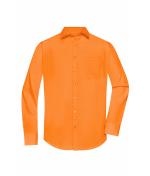 Herren Men's Shirt Long-Sleeved Poplin Orange 8505