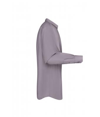 Herren Men's Shirt Long-Sleeved Poplin Steel 8505