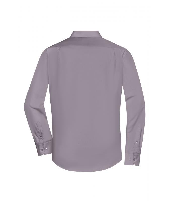 Herren Men's Shirt Long-Sleeved Poplin Steel 8505