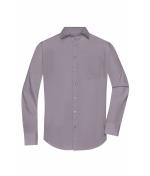 Herren Men's Shirt Long-Sleeved Poplin Steel 8505