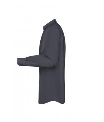 Men Men's Shirt Long-Sleeved Poplin Carbon 8505