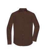 Heren Men's Shirt Long-Sleeved Poplin Bruin 8505