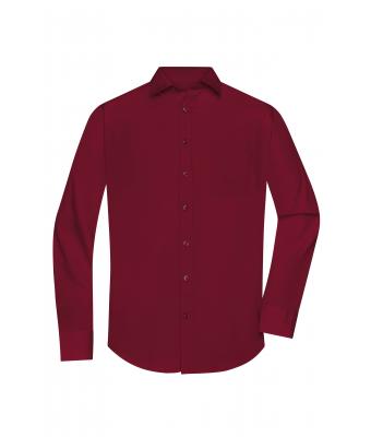 Men Men's Shirt Long-Sleeved Poplin Wine 8505
