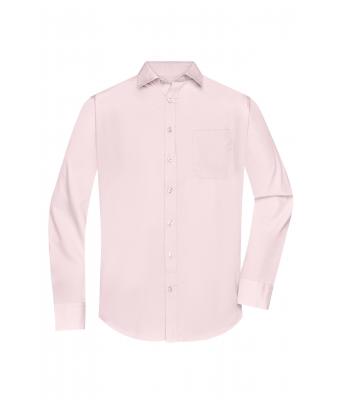 Heren Men's Shirt Long-Sleeved Poplin Lichtroze 8505