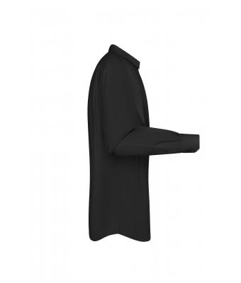 Heren Men's Shirt Long-Sleeved Poplin Zwart 8505