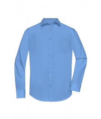 Men Men's Shirt Longsleeve Poplin Aqua 8505
