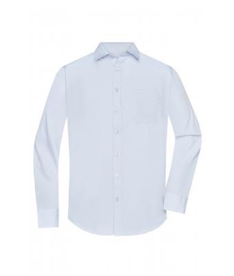 Men Men's Shirt Longsleeve Poplin Light-blue 8505