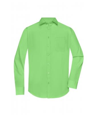 Herren Men's Shirt Longsleeve Poplin Lime-green 8505