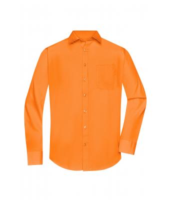 Herren Men's Shirt Longsleeve Poplin Orange 8505