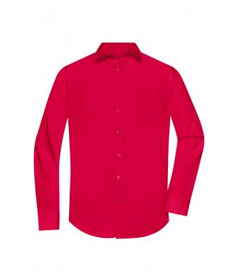 Herren Men's Shirt Longsleeve Poplin Red 8505