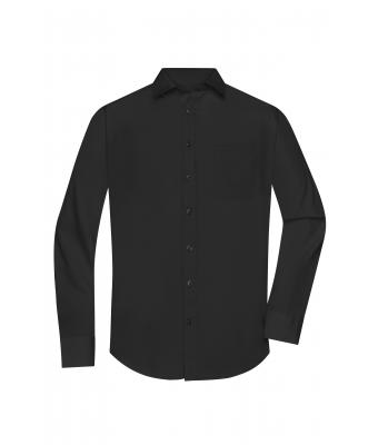 Herren Men's Shirt Longsleeve Poplin Black 8505