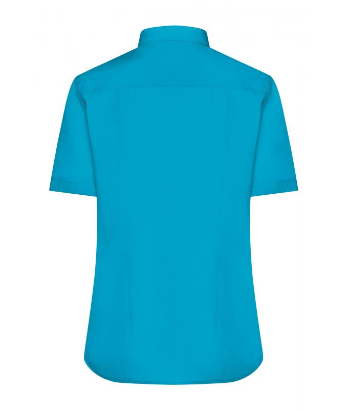 Femme Chemise femme à manches courtes en popeline Turquoise 8506