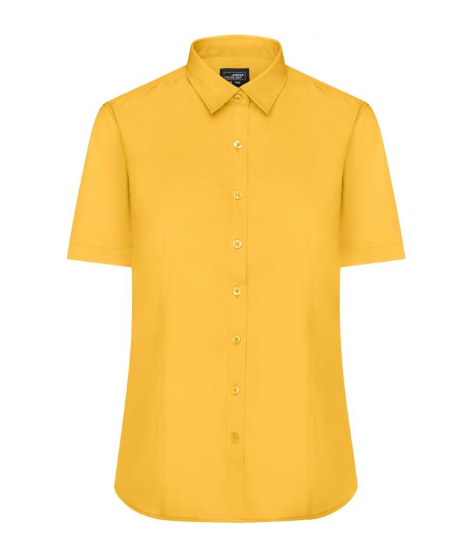 Femme Chemise femme à manches courtes en popeline Jaune 8506