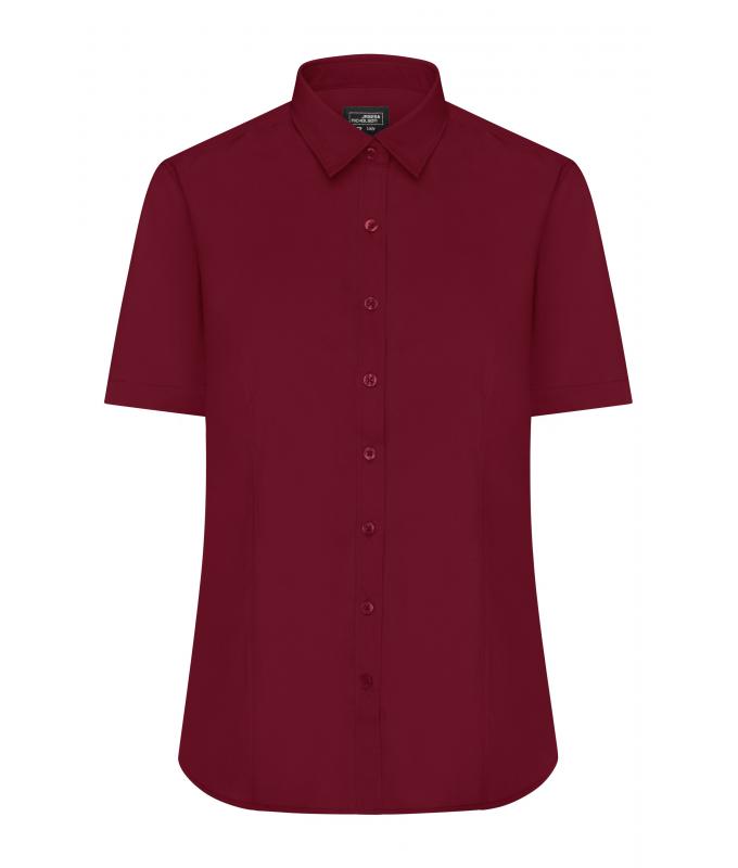 Femme Chemise femme à manches courtes en popeline Vin 8506