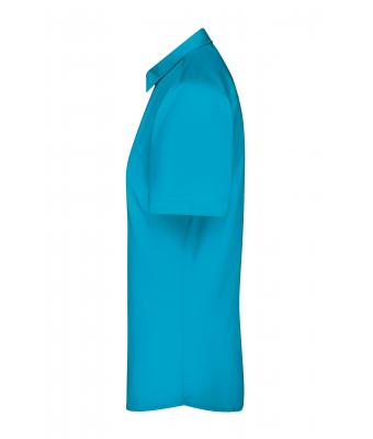 Dames Ladies' Shirt Short-Sleeved Poplin Turquoise 8506