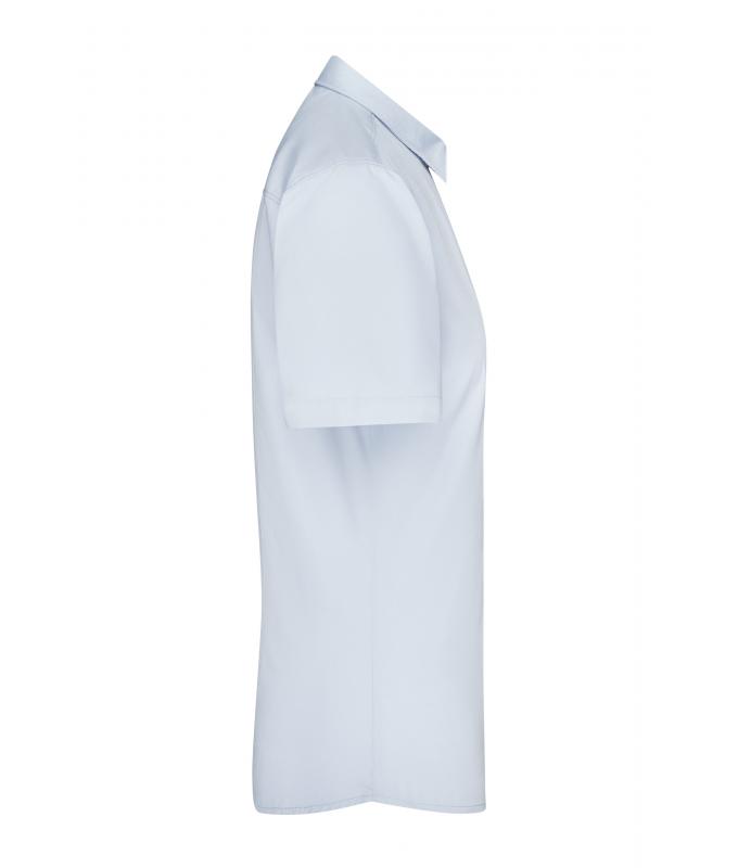 Ladies Ladies' Shirt Short-Sleeved Poplin Light-blue 8506