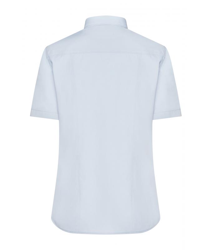 Ladies Ladies' Shirt Short-Sleeved Poplin Light-blue 8506