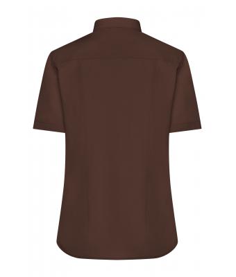 Dames Ladies' Shirt Short-Sleeved Poplin Bruin 8506