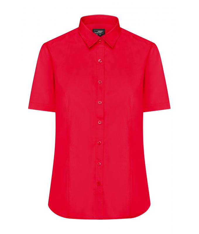 Dames Ladies' Shirt Short-Sleeved Poplin Tomaat 8506