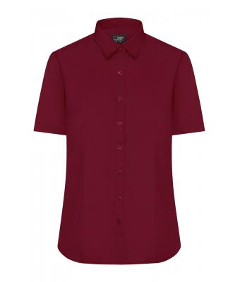 Dames Ladies' Shirt Short-Sleeved Poplin Wijnrood 8506